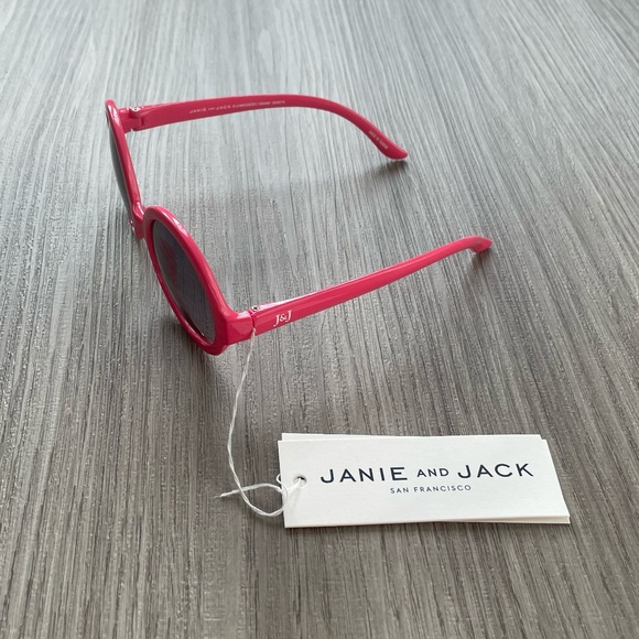 NWT Janie and Jack Round Frame Sunglasses Pink 4 and Up - Picture 3 of 6